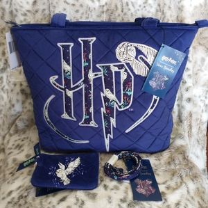 Vera Bradley Harry Potter Embellished Small Vera Tote Bag, Zip ID Case & Lanyard